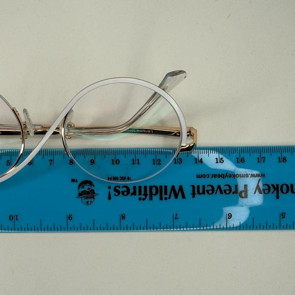 LensMart 95929 C1 Eyeglasses Frame Only‎ 52-20-143 Round White Womens